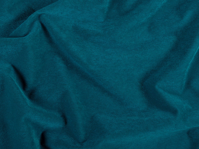Turquoise Colour Brushed Textured Velvet Flock Easy Clean Sofa, Chair and Curtain Fabric