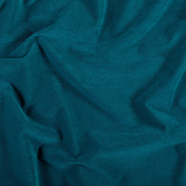 Turquoise Colour Brushed Textured Velvet Flock Easy Clean Sofa, Chair and Curtain Fabric
