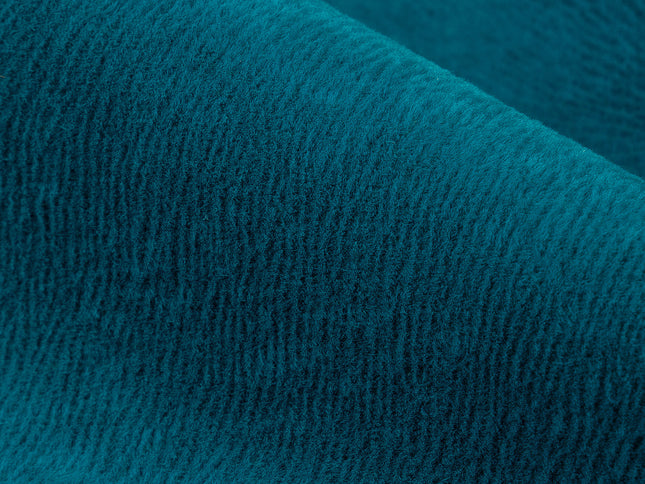 Turquoise Colour Brushed Textured Velvet Flock Easy Clean Sofa, Chair and Curtain Fabric