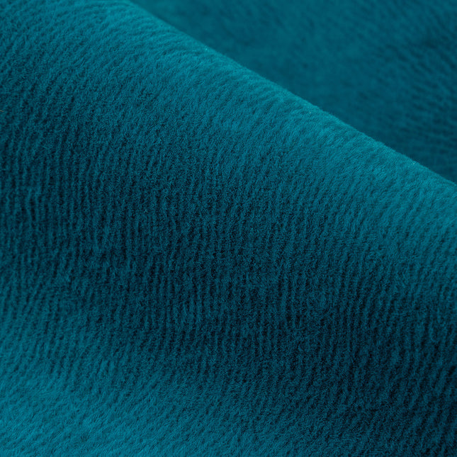 Turquoise Colour Brushed Textured Velvet Flock Easy Clean Sofa, Chair and Curtain Fabric