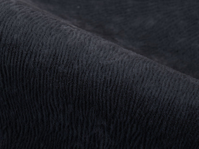 Dark Charcoal Grey Colour Brushed Textured Velvet Flock Easy Clean Sofa, Chair and Curtain Fabric