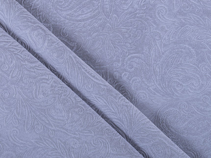 Light Grey Colour Embossed Leaves Pattern Velvet Flock Easy Clean Sofa, Chair and Curtain Fabric