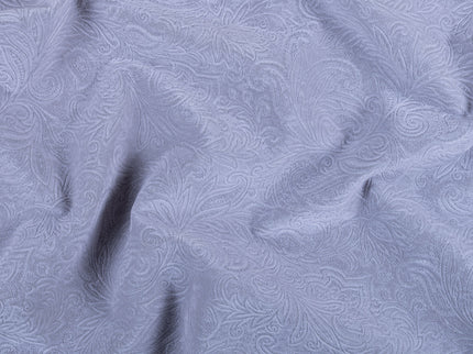 Light Grey Colour Embossed Leaves Pattern Velvet Flock Easy Clean Sofa, Chair and Curtain Fabric
