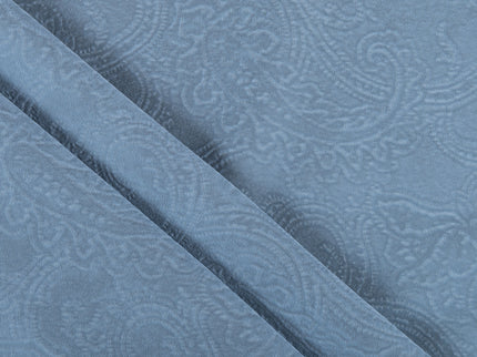 Light Sage Green Colour Embossed Leaves Pattern Velvet Flock Easy Clean Sofa, Chair and Curtain Fabric