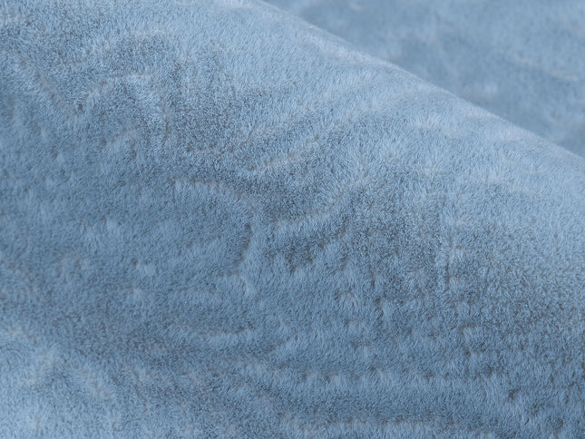 Light Sage Green Colour Embossed Leaves Pattern Velvet Flock Easy Clean Sofa, Chair and Curtain Fabric