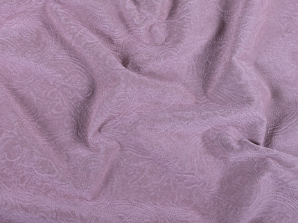 French Pink Colour Embossed Leaves Pattern Velvet Flock Easy Clean Sofa, Chair and Curtain Fabric