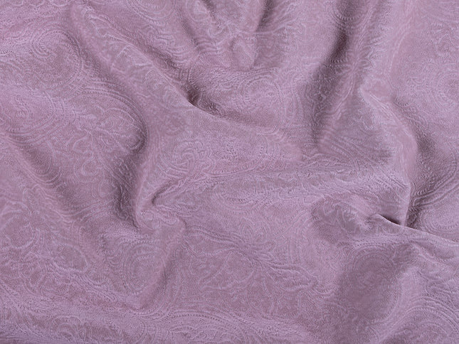 French Pink Colour Embossed Leaves Pattern Velvet Flock Easy Clean Sofa, Chair and Curtain Fabric