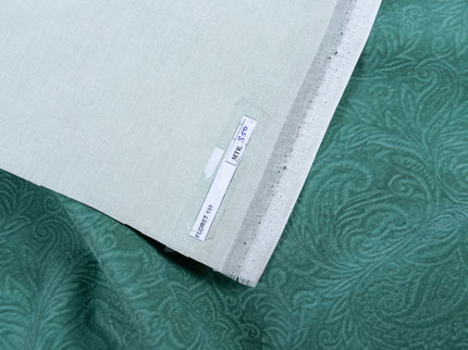 Emerald Green Colour Embossed Leaves Pattern Velvet Flock Easy Clean Sofa, Chair and Curtain Fabric