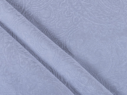 Silver Grey Colour Embossed Leaves Pattern Velvet Flock Easy Clean Sofa, Chair and Curtain Fabric