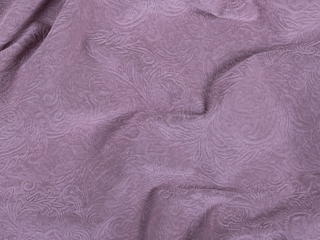 Ultra Pink Colour Embossed Leaves Pattern Velvet Flock Easy Clean Sofa, Chair and Curtain Fabric