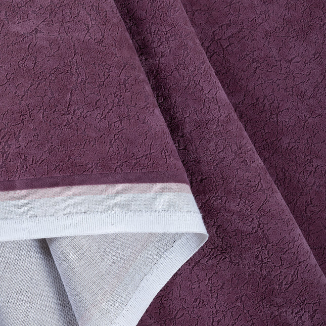 Dark Mauve Colour Textured Velvet Flock Easy Clean Sofa and Chair Fabric