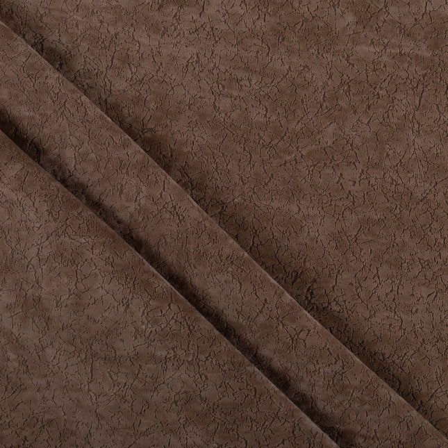 Chocolate Brown Colour Textured Velvet Flock Easy Clean Sofa and Chair Fabric