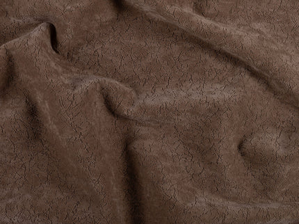 Chocolate Brown Colour Textured Velvet Flock Easy Clean Sofa and Chair Fabric