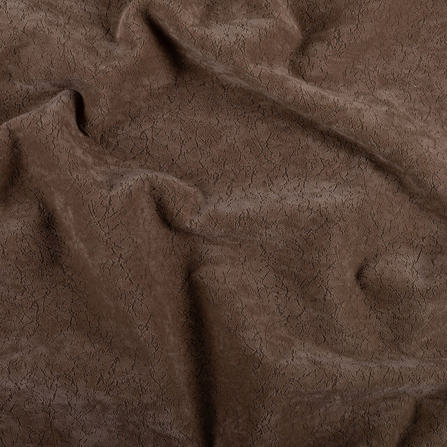 Chocolate Brown Colour Textured Velvet Flock Easy Clean Sofa and Chair Fabric