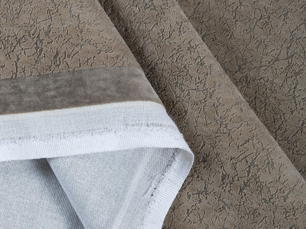 Light Olive Beige Colour Textured Velvet Flock Easy Clean Sofa and Chair Fabric