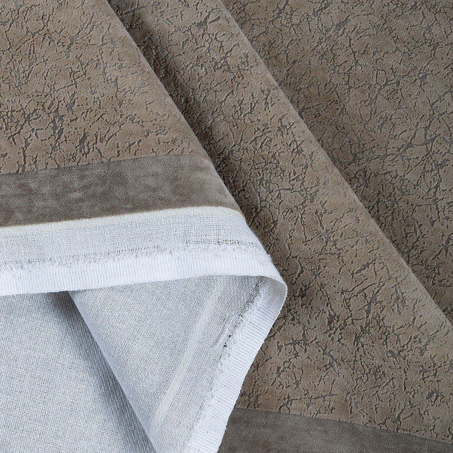 Light Olive Beige Colour Textured Velvet Flock Easy Clean Sofa and Chair Fabric