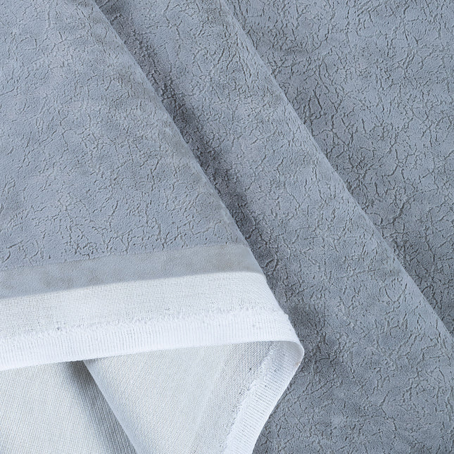 Cement Grey Colour Textured Velvet Flock Easy Clean Sofa and Chair Fabric