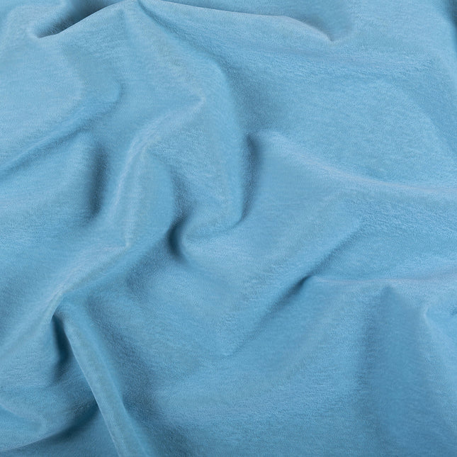 Medium Blue Colour Plain Velvet Flock Easy Clean Sofa, Chair and Curtain Fabric