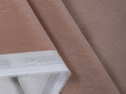 Peach Colour Plain Velvet Flock Easy Clean Sofa, Chair and Curtain Fabric