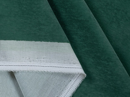 Medium Green Colour Plain Velvet Flock Easy Clean Sofa, Chair and Curtain Fabric