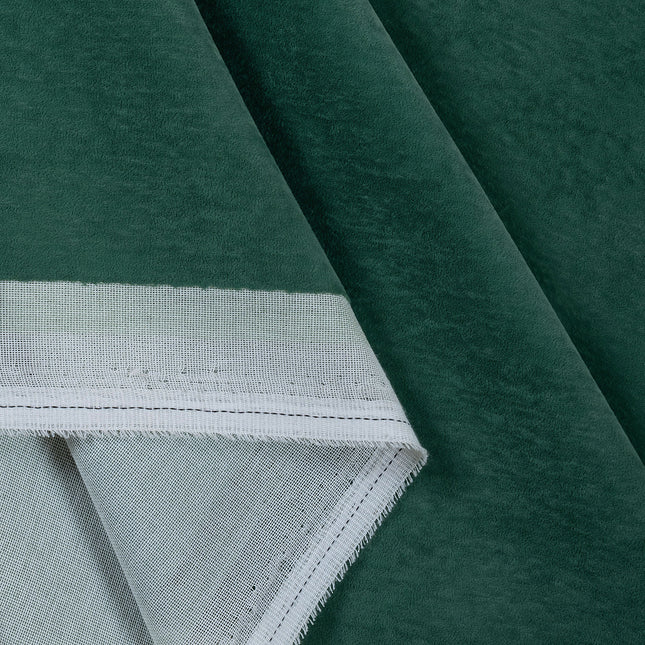 Medium Green Colour Plain Velvet Flock Easy Clean Sofa, Chair and Curtain Fabric