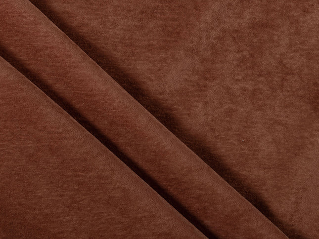 Cinnamon Brown Colour Plain Velvet Flock Easy Clean Sofa, Chair and Curtain Fabric