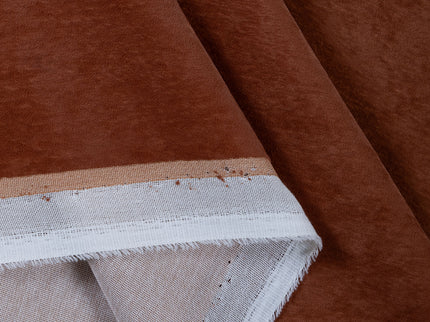 Cinnamon Brown Colour Plain Velvet Flock Readymade cushion cover