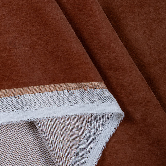 Cinnamon Brown Colour Plain Velvet Flock Readymade cushion cover