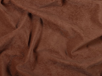 Cinnamon Brown Colour Plain Velvet Flock Easy Clean Sofa, Chair and Curtain Fabric