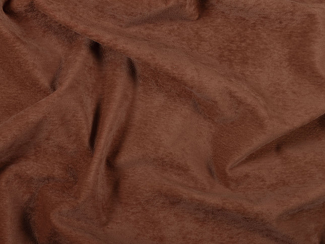 Cinnamon Brown Colour Plain Velvet Flock Easy Clean Sofa, Chair and Curtain Fabric