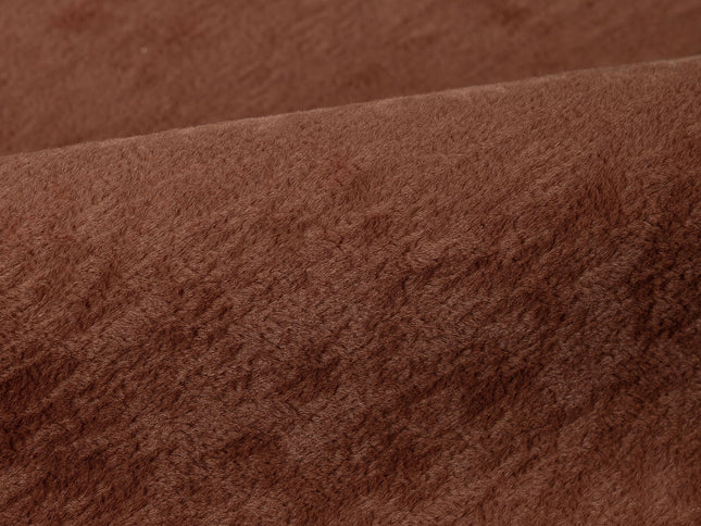 Cinnamon Brown Colour Plain Velvet Flock Easy Clean Sofa, Chair and Curtain Fabric