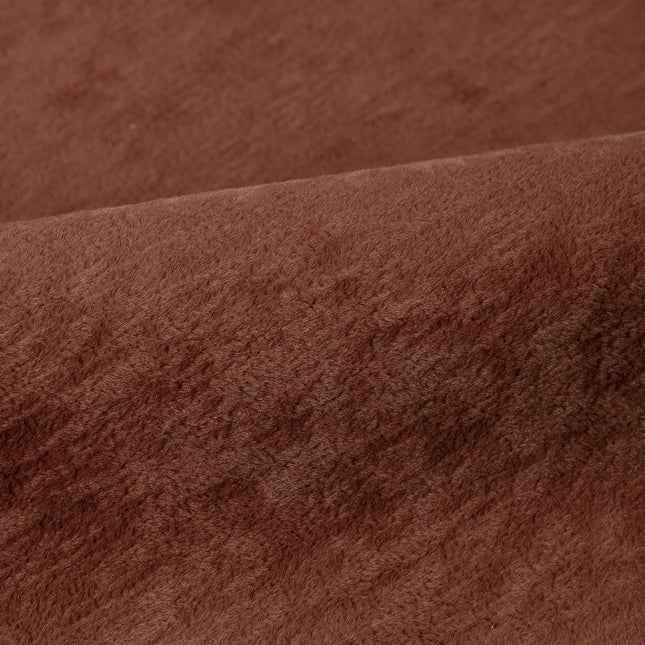 Cinnamon Brown Colour Plain Velvet Flock Easy Clean Sofa, Chair and Curtain Fabric
