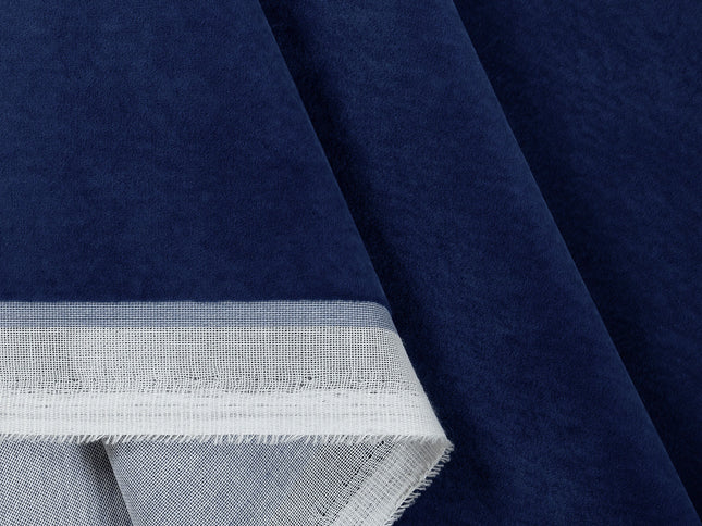 Royal Blue Colour Plain Velvet Flock Easy Clean Sofa, Chair and Curtain Fabric