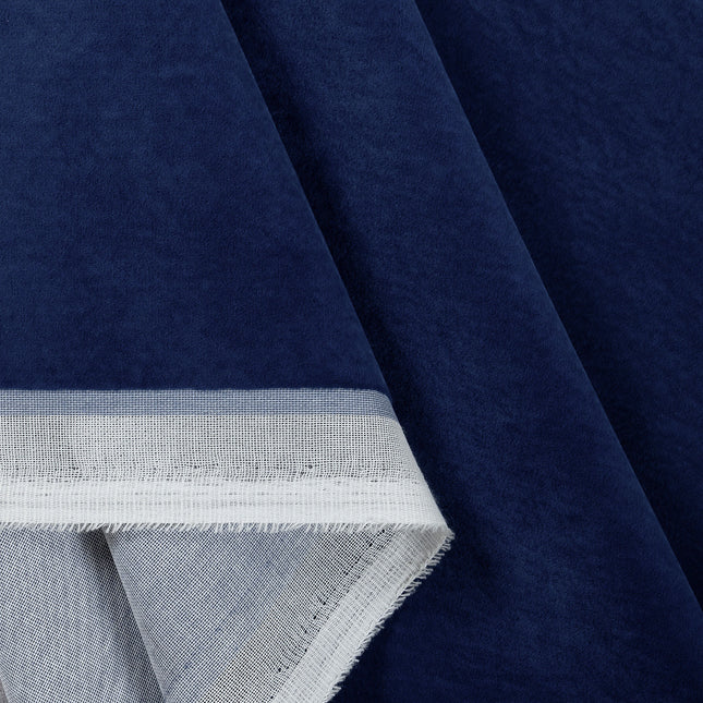 Royal Blue Colour Plain Velvet Flock Easy Clean Sofa, Chair and Curtain Fabric