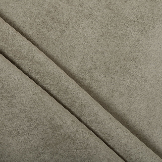 Olive Light Brown Colour Plain Velvet Flock Easy Clean Sofa, Chair and Curtain Fabric