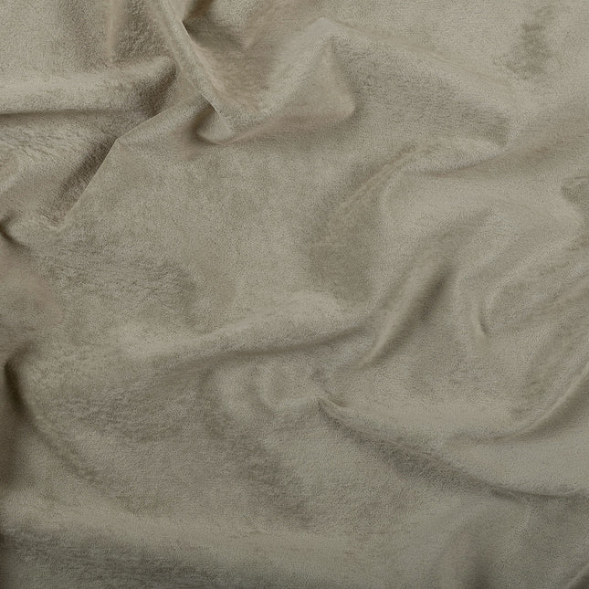 Olive Light Brown Colour Plain Velvet Flock Easy Clean Sofa, Chair and Curtain Fabric