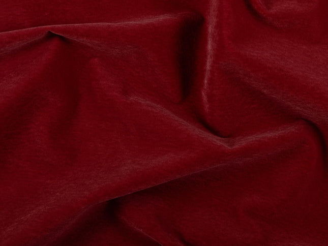 Rust Red Colour Plain Velvet Flock Easy Clean Sofa, Chair and Curtain Fabric