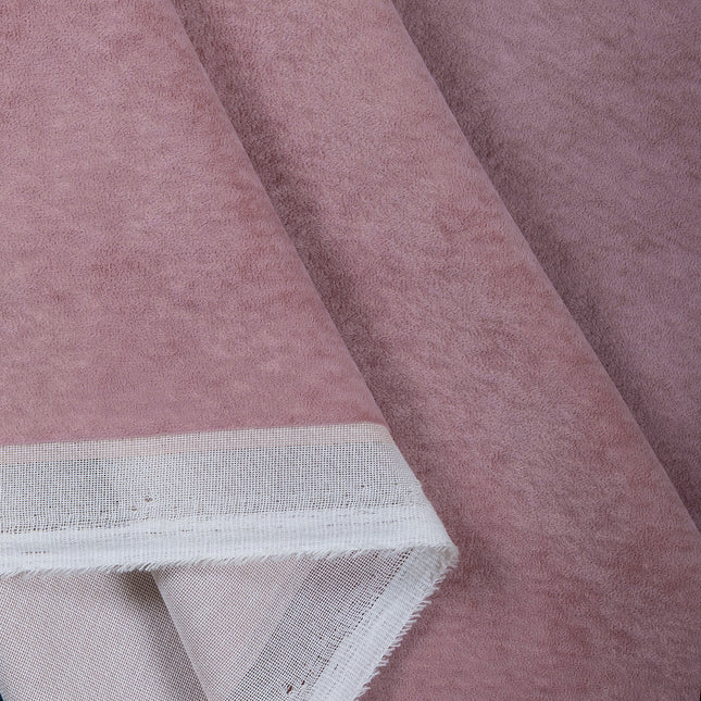 Ultra Pink Colour Plain Velvet Flock Easy Clean Sofa, Chair and Curtain Fabric
