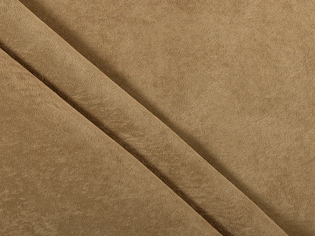 Peanut Brown Colour Plain Velvet Flock Easy Clean Sofa, Chair and Curtain Fabric