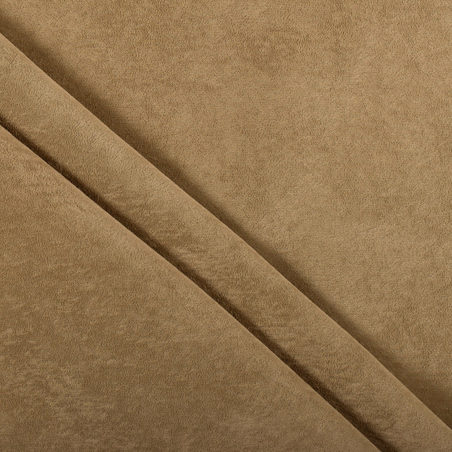Peanut Brown Colour Plain Velvet Flock Easy Clean Sofa, Chair and Curtain Fabric