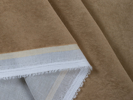 Peanut Brown Colour Plain Velvet Flock Readymade cushion cover