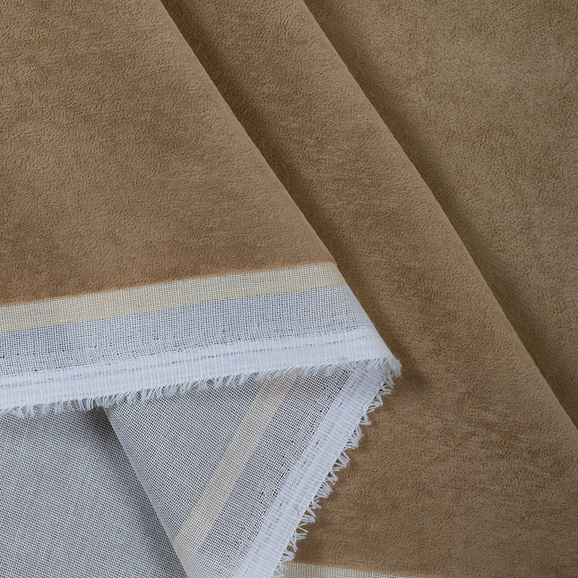 Peanut Brown Colour Plain Velvet Flock Readymade cushion cover