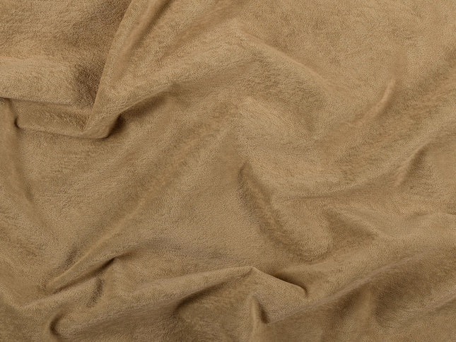 Peanut Brown Colour Plain Velvet Flock Easy Clean Sofa, Chair and Curtain Fabric