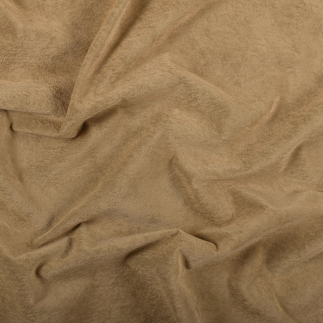 Peanut Brown Colour Plain Velvet Flock Easy Clean Sofa, Chair and Curtain Fabric