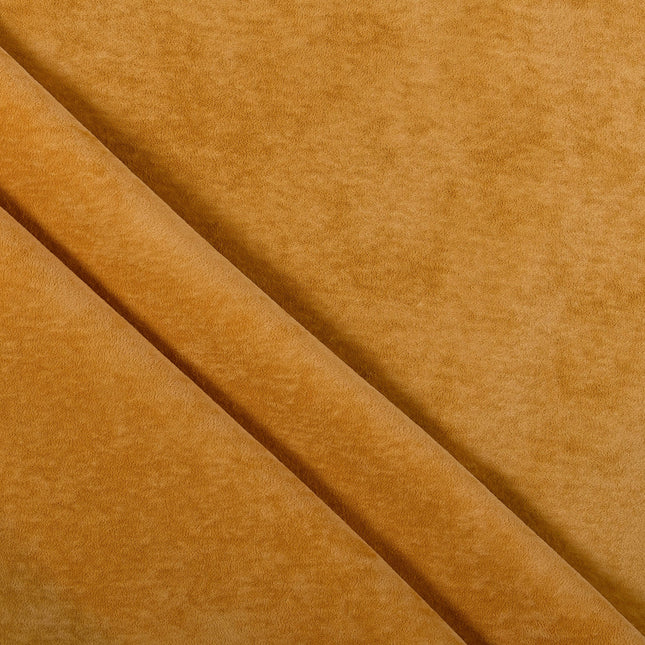 Dark Yellow Colour Plain Velvet Flock Easy Clean Sofa, Chair and Curtain Fabric