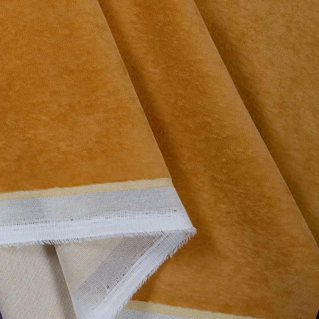 Dark Yellow Colour Plain Velvet Flock Readymade cushion cover