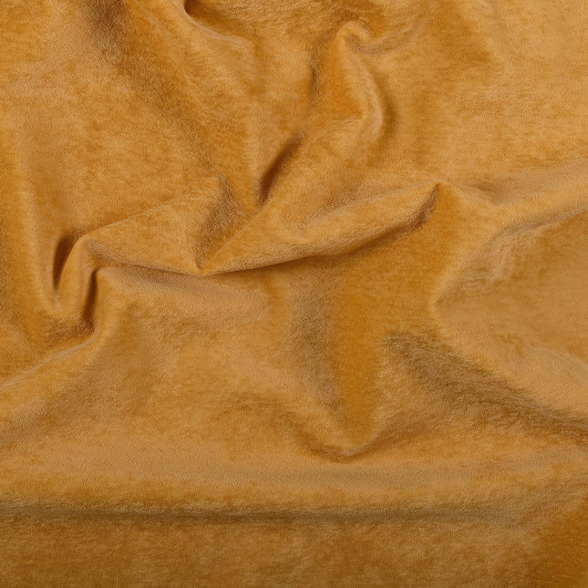 Dark Yellow Colour Plain Velvet Flock Easy Clean Sofa, Chair and Curtain Fabric