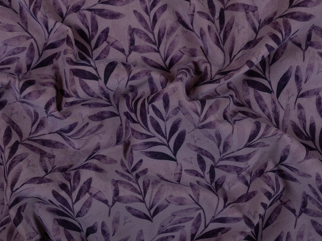 Purple Colour Leaves Pattern Velvet Curtain Fabric printed