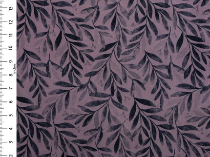 Grey Colour Leaves Pattern Velvet Curtain Fabric printed