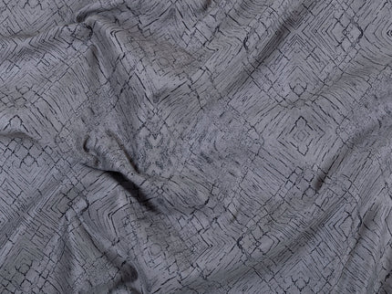Stone Grey Colour Geometric Pattern Suede Sofa, Chair and Curtain Fabric